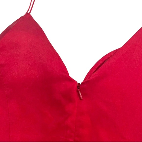 Zimmerman Sueded Silk Plunge Short Draped Dress In Red Size 2 (8US) - Picture 8 of 9